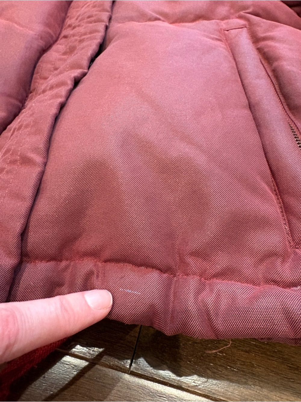 Helmut Lang Down Puffer Jacket Boxy Burgundy Maroon Small - Picture 14 of 14